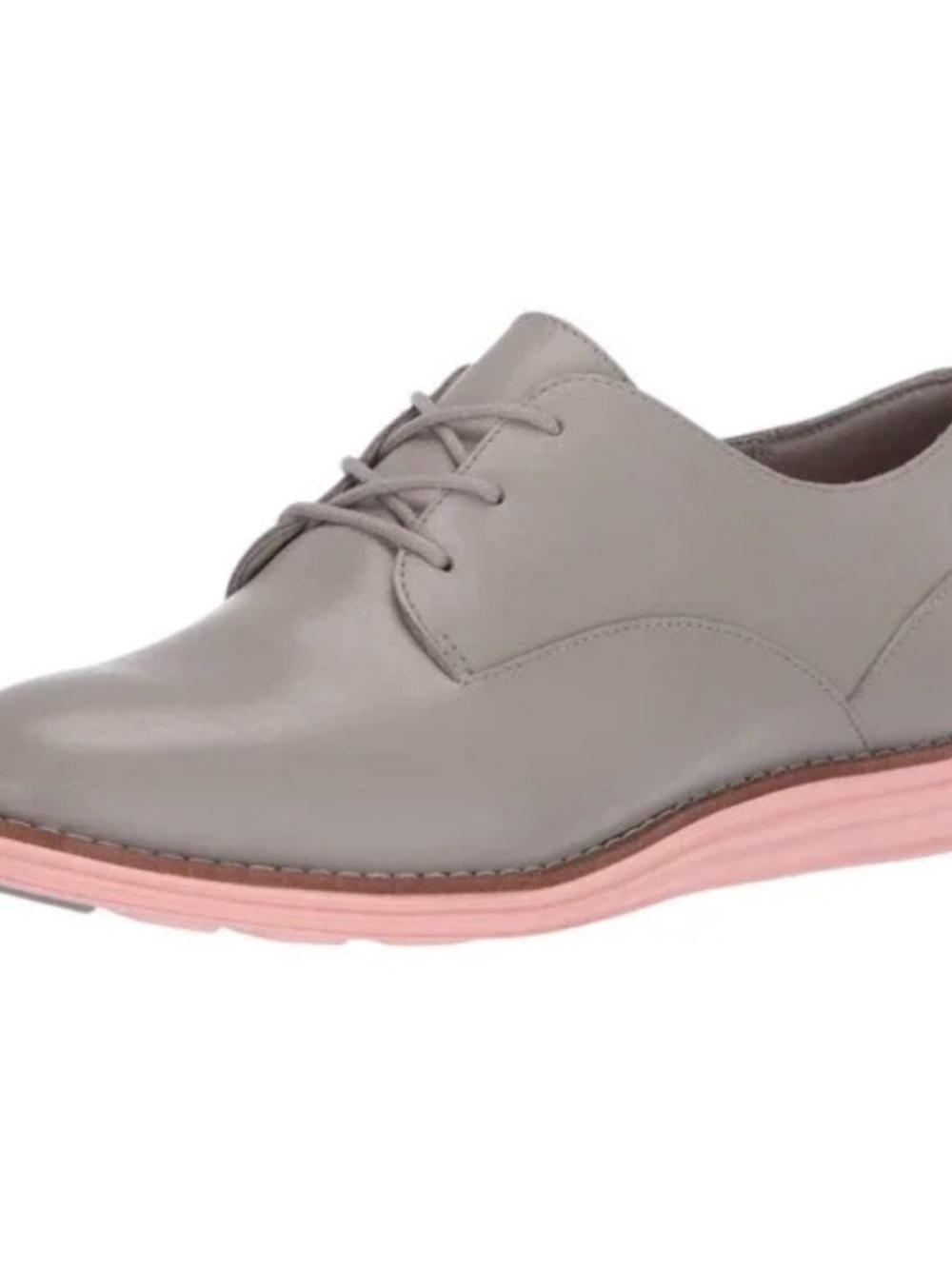 Cole Haan Taupe Lace-Up Oxford with Pink Sole
